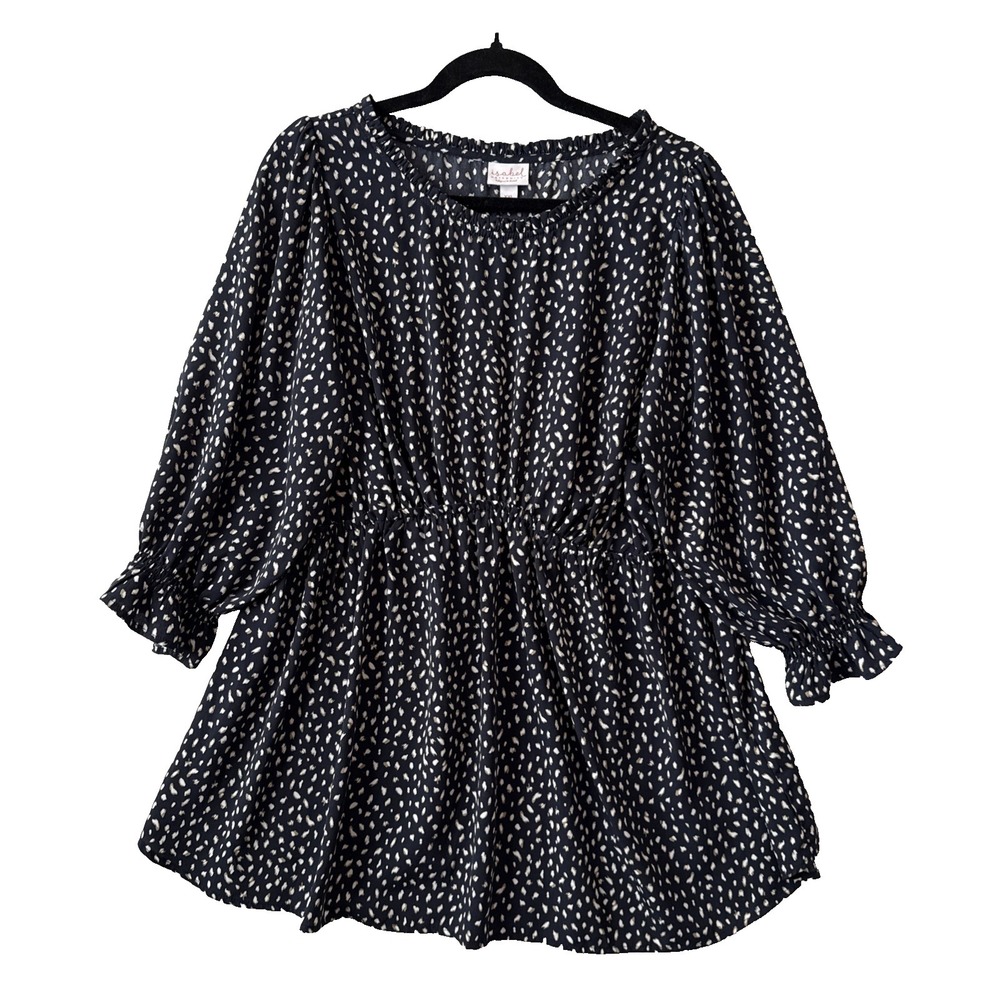 Isabel By‎ Ingrid Isabel Maternity Navy White Dot Ruffle Blouse XXL Boho Cottage